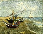 Vincent Van Gogh fiskear pa stranden vid saintes-mariesbat oil on canvas